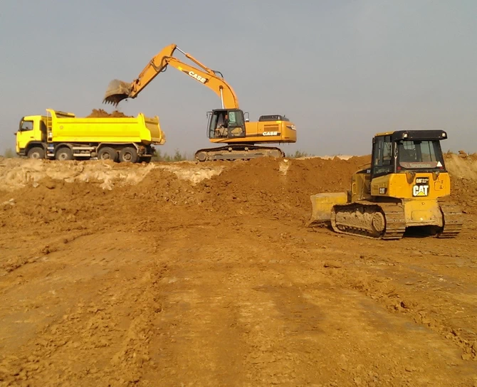 Removal of soil, digging quarries & pits, special equipment on construction works of a wood processing plant in Korosten